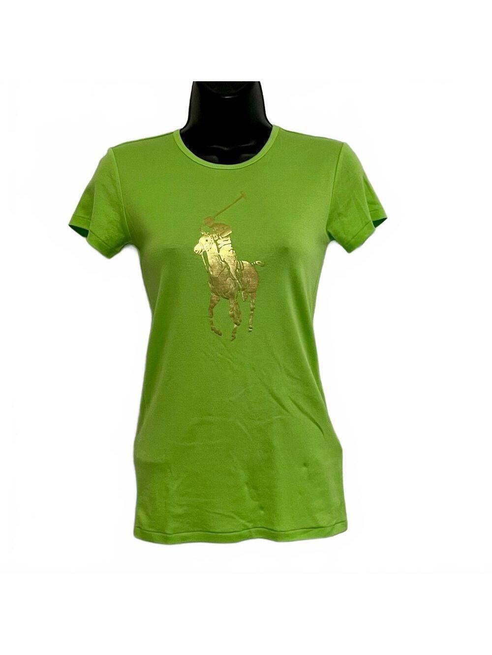 NWOT Ralph Lauren Collection “Black Label” Slim Lime Green Tee Shirt Gold Pony S
